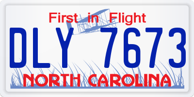 NC license plate DLY7673