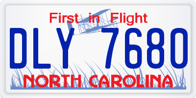 NC license plate DLY7680