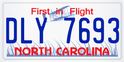 NC license plate DLY7693