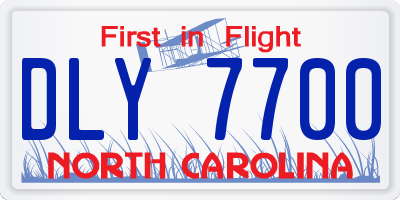 NC license plate DLY7700