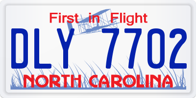 NC license plate DLY7702