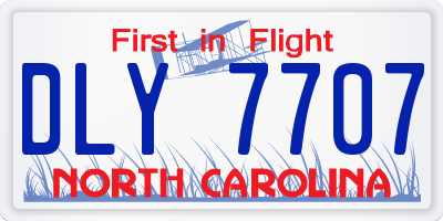 NC license plate DLY7707