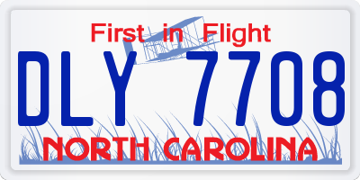 NC license plate DLY7708