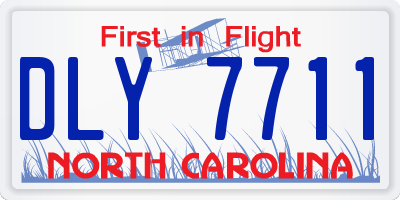 NC license plate DLY7711
