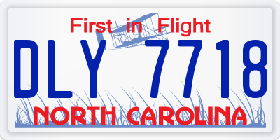 NC license plate DLY7718