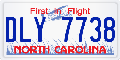 NC license plate DLY7738