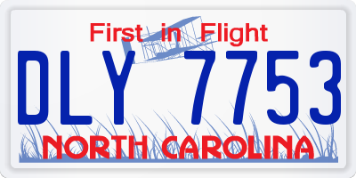 NC license plate DLY7753