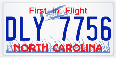NC license plate DLY7756
