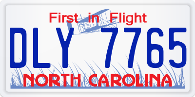 NC license plate DLY7765