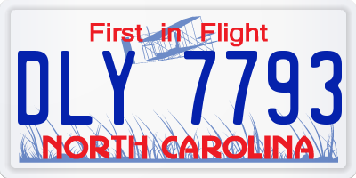 NC license plate DLY7793