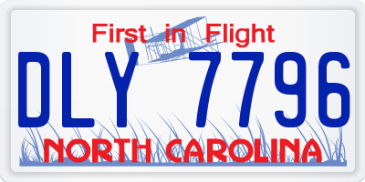 NC license plate DLY7796