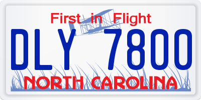 NC license plate DLY7800