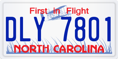 NC license plate DLY7801
