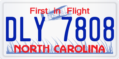NC license plate DLY7808