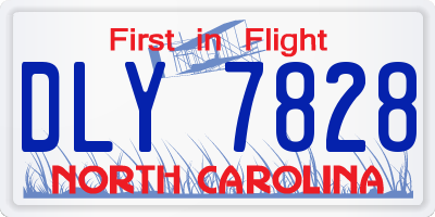 NC license plate DLY7828