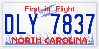 NC license plate DLY7837