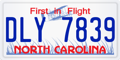 NC license plate DLY7839