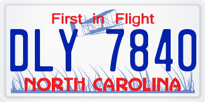 NC license plate DLY7840