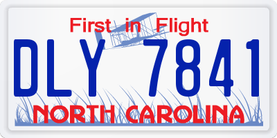 NC license plate DLY7841