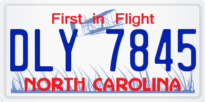 NC license plate DLY7845