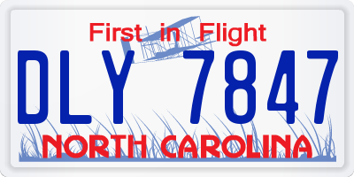 NC license plate DLY7847