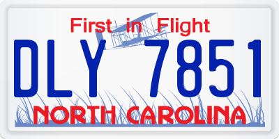 NC license plate DLY7851
