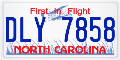 NC license plate DLY7858