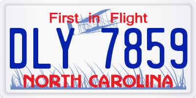 NC license plate DLY7859