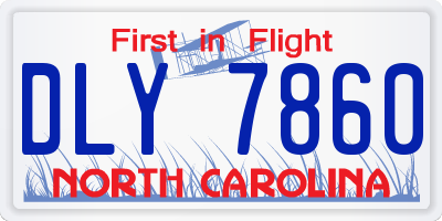 NC license plate DLY7860