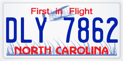 NC license plate DLY7862