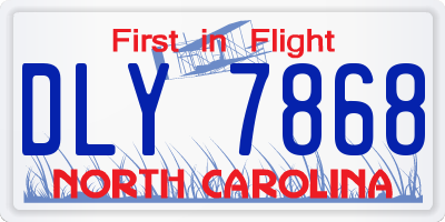 NC license plate DLY7868