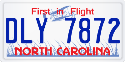NC license plate DLY7872