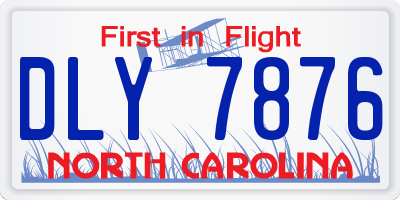 NC license plate DLY7876