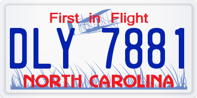 NC license plate DLY7881