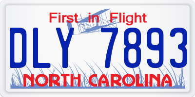 NC license plate DLY7893