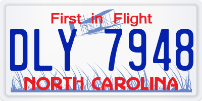 NC license plate DLY7948