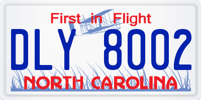 NC license plate DLY8002