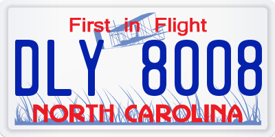 NC license plate DLY8008