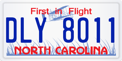 NC license plate DLY8011