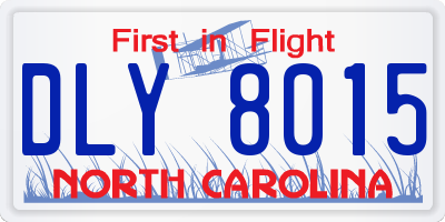 NC license plate DLY8015