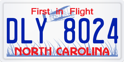 NC license plate DLY8024