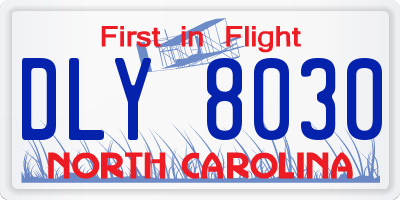 NC license plate DLY8030