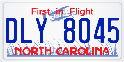 NC license plate DLY8045