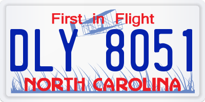 NC license plate DLY8051