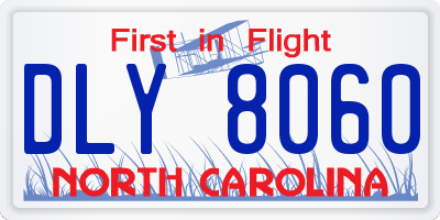 NC license plate DLY8060