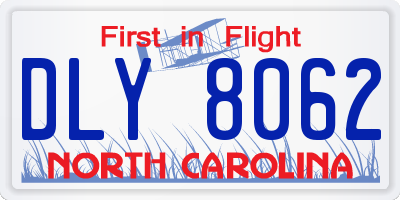 NC license plate DLY8062