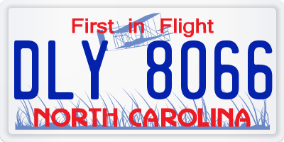 NC license plate DLY8066