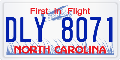 NC license plate DLY8071