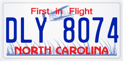 NC license plate DLY8074
