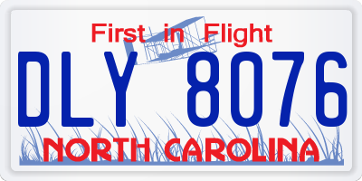 NC license plate DLY8076